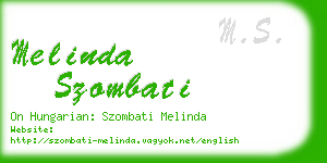 melinda szombati business card